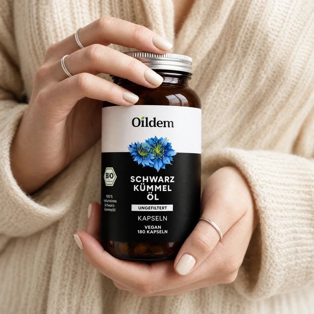 Oildem Bio Schwarzkümmelöl Kapseln vegan (ungefiltert)